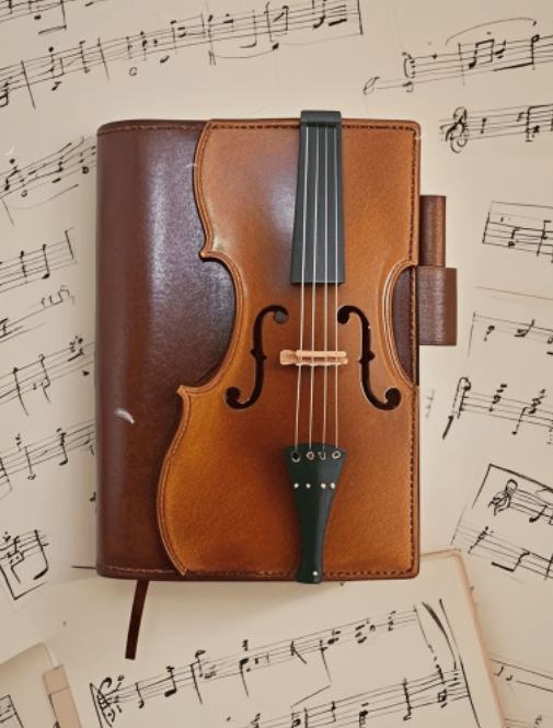 🔥OFFERTA SPECIALE - Taccuino vintage in pelle a forma di violino - Diario a righe in stile retrò per scrivere, regalo musicale per musicisti, insegnanti di musica e appassionati di musica (spedizione gratuita con l'acquisto di 2 pezzi