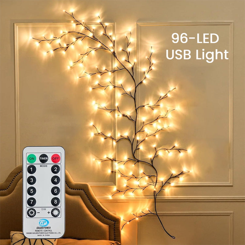 Luce notturna decorativa a LED bianco caldo a forma di ramo