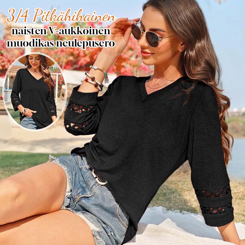 Maglione Donna A Maniche Lunghe Con Scollo A V – Morbido A Maglia, Tinta Unita, Elegante E Casual Per Autunno E Inverno