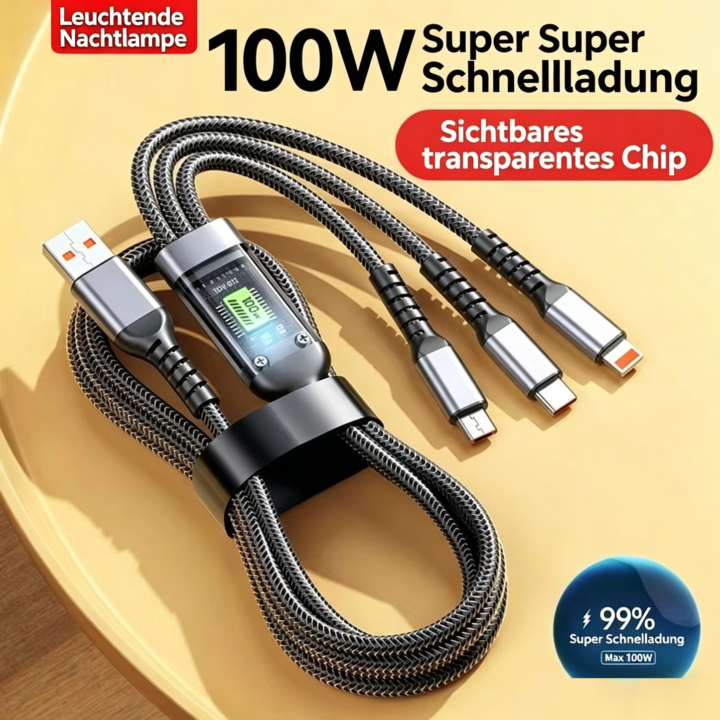 ⚡ Caricabatterie super veloce da 140 W con spegnimento automatico tramite IA – USB-C PD3.1 – Protezione intelligente della batteria – Universale per iPhone, MacBook e table