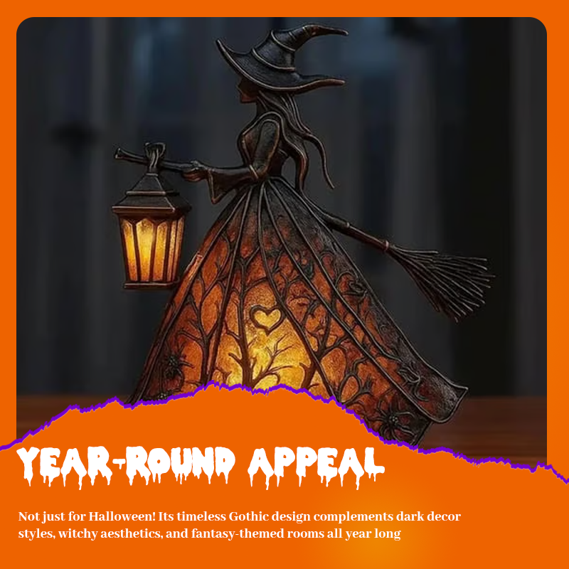 Lampada a forma di strega di Hallowee