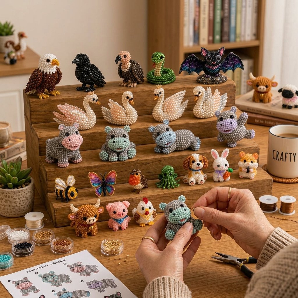 🧵✨ Kit fai da te per creare piccoli animaletti in 3D con perlin