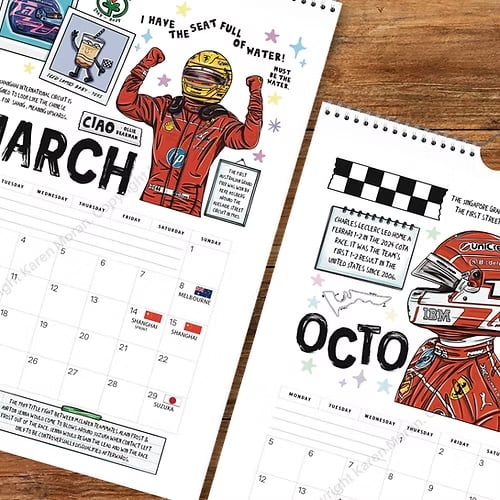 🏎️📅 Calendario delle gare di F1 Scrapbook 2026: il calendario da parete definitivo per gli appassionati di corse