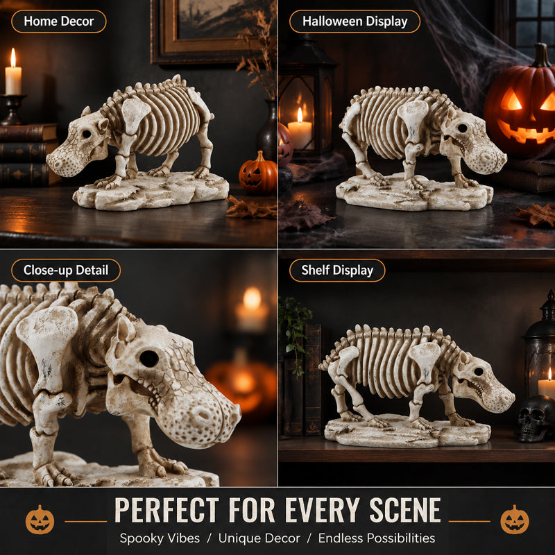 Decorazione a forma di ippopotamo scheletrico per Hallowee