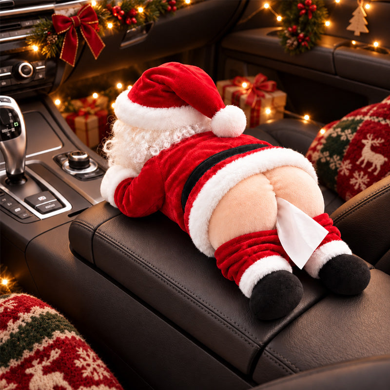 Copri-scatola di fazzoletti divertente a forma di sedere di Babbo Natal