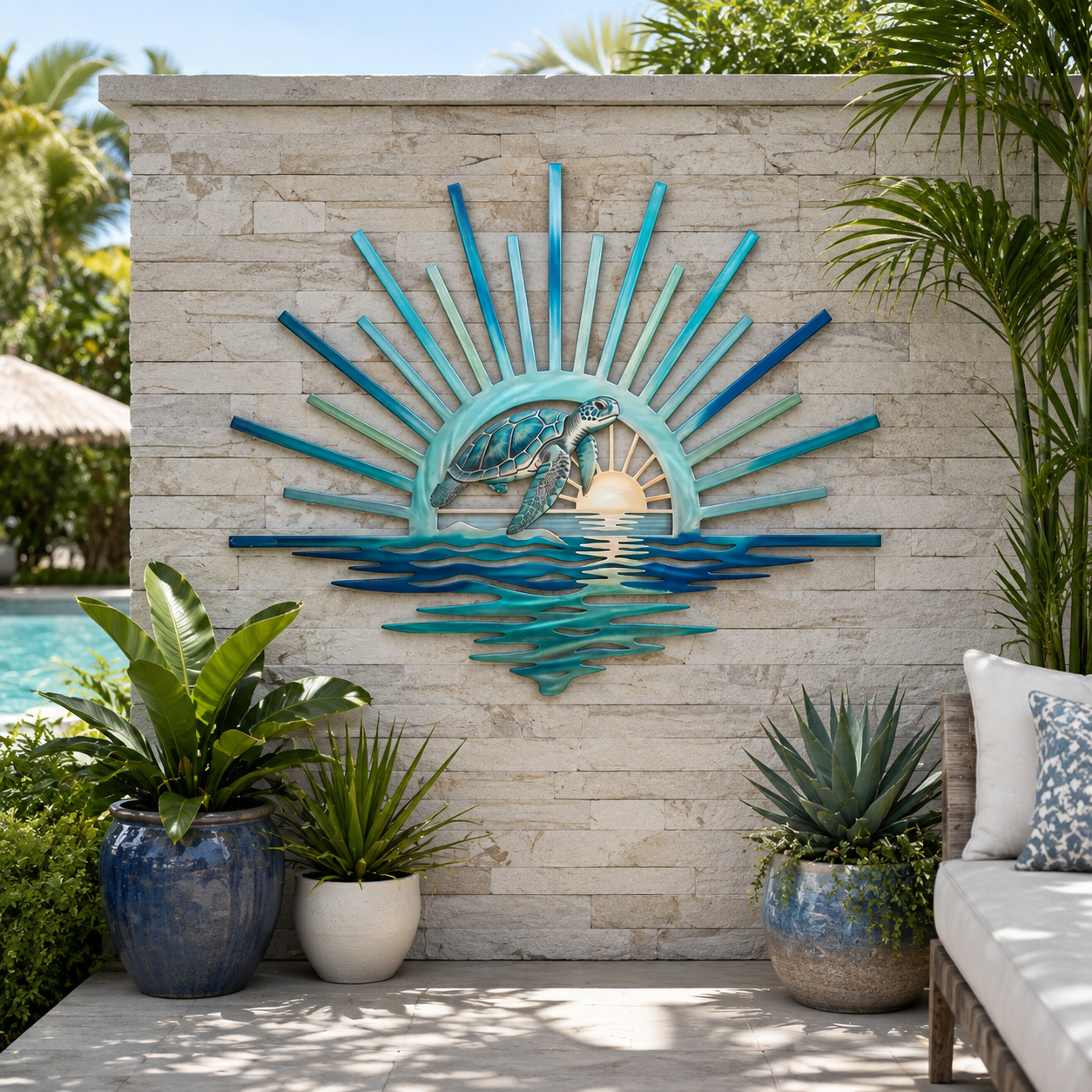 🌅 Decorazione da parete in metallo “Legend of the Sunset Tides” – 🌊 Decorazione da parete in metallo in stile nautico vintage