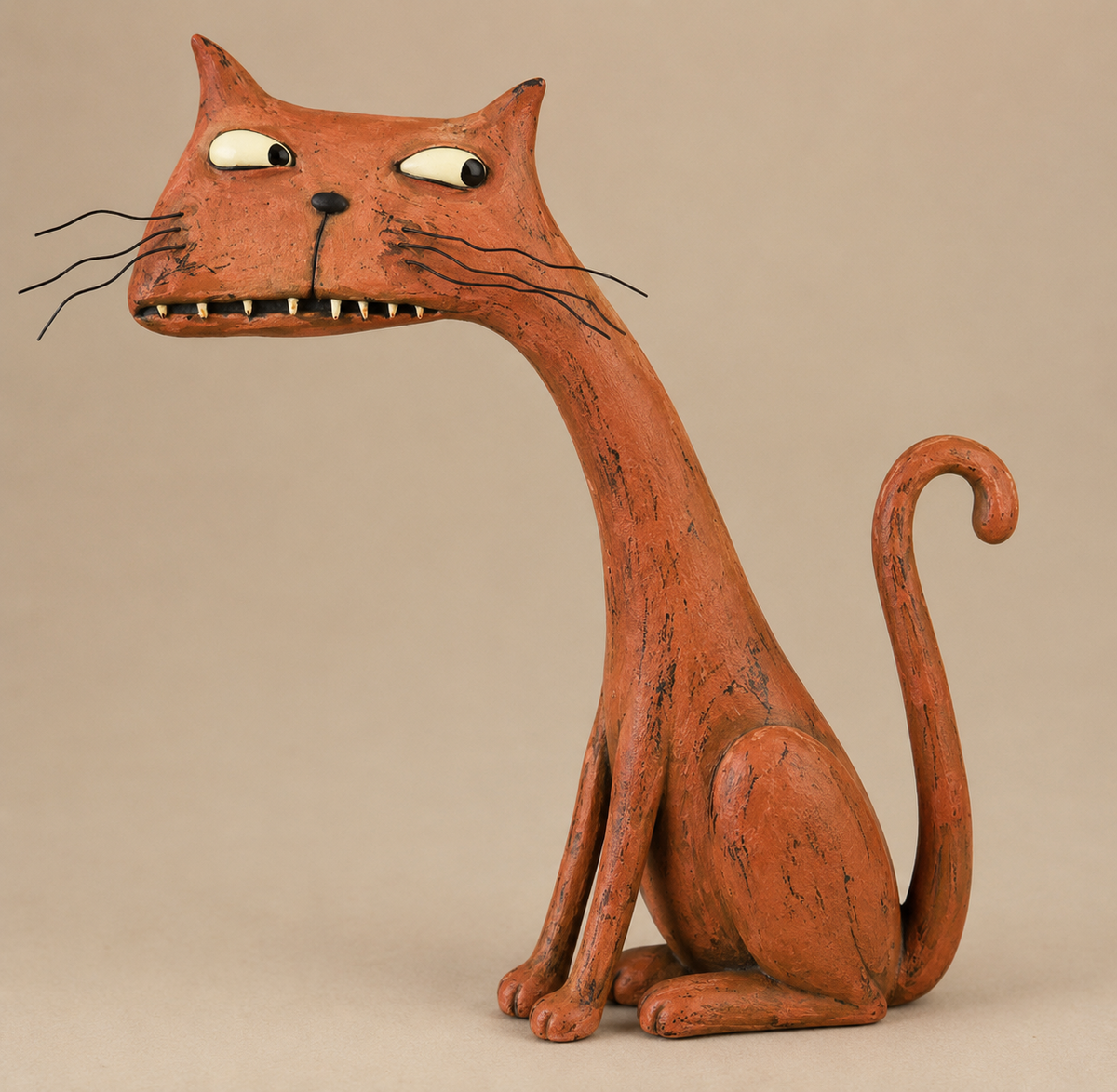 Fantasiosa statuetta vintage di topo e gatt