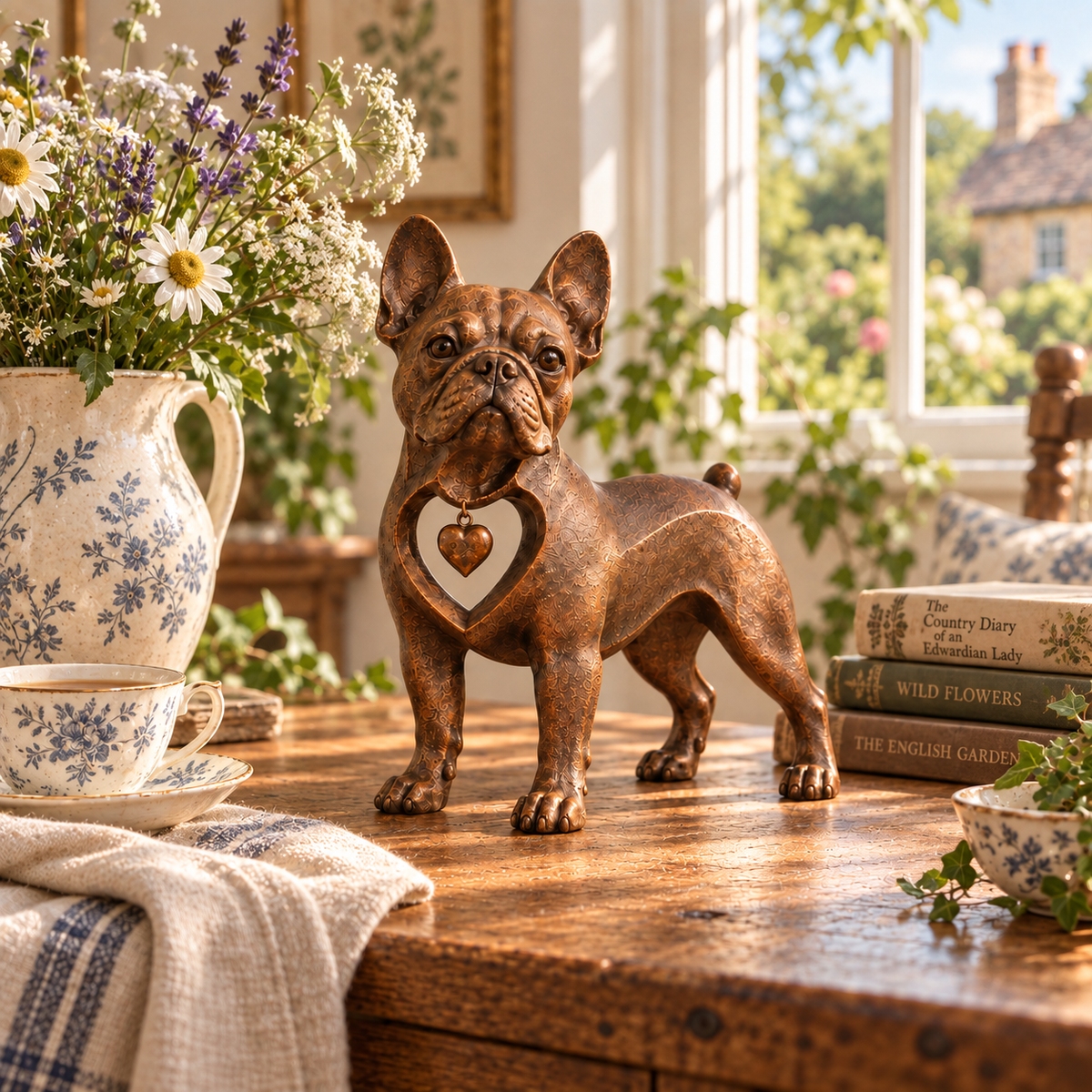 ⭐Scultura di un bulldog francese in stile retrò classico — Amore a prima vista!