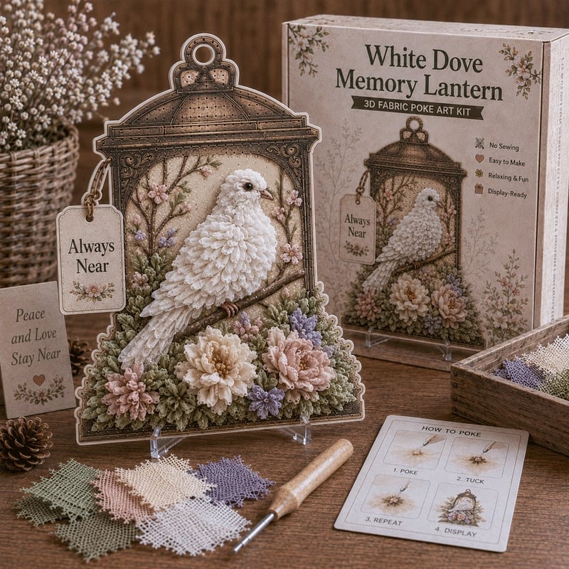 🕊️ Kit di montaggio per lanterna commemorativa “Poke Art” in tessuto 3D Always Nea