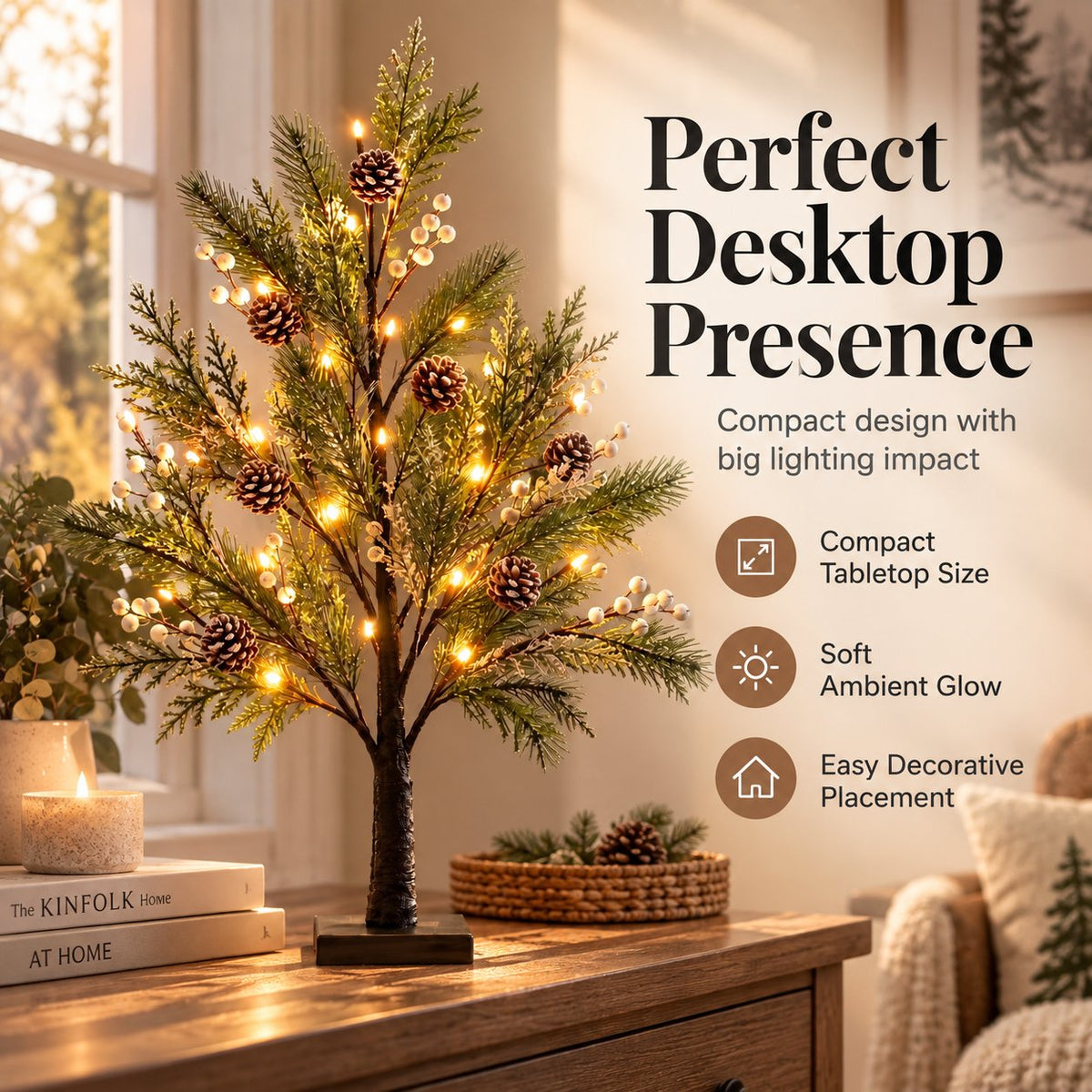 🎄💡 Albero illuminato a LED – Eleganza naturale per ogni stagione 🌿✨