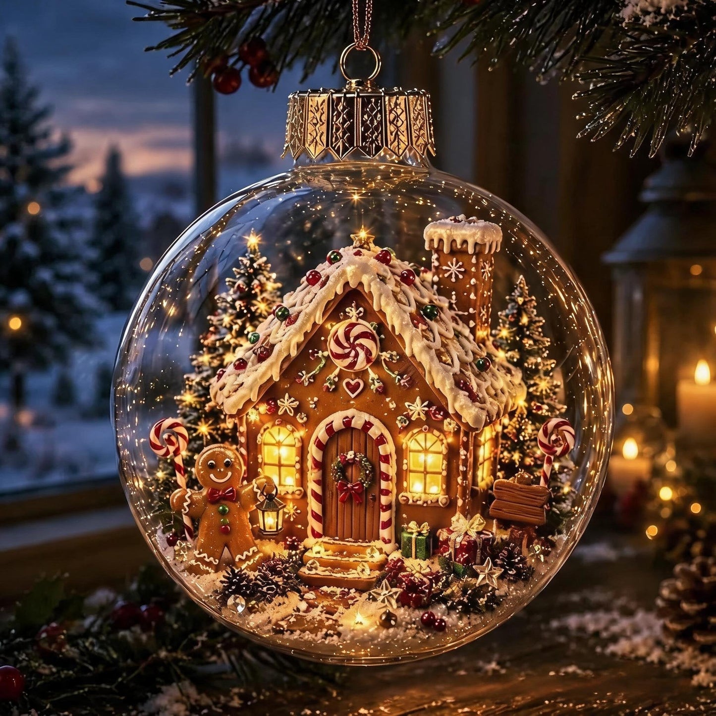 🎄Pallina di Natale luminosa con diorama natalizio – Un piccolo mondo invernale tra le tue mani