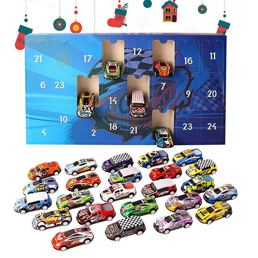🎄📅Calendario dell'avvento di 24 giorni con conto alla rovescia per il Natale da corsa 2025 - conto alla rovescia con auto da corsa per bambini🎁