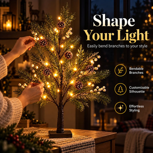 🎄💡 Albero illuminato a LED – Eleganza naturale per ogni stagione 🌿✨