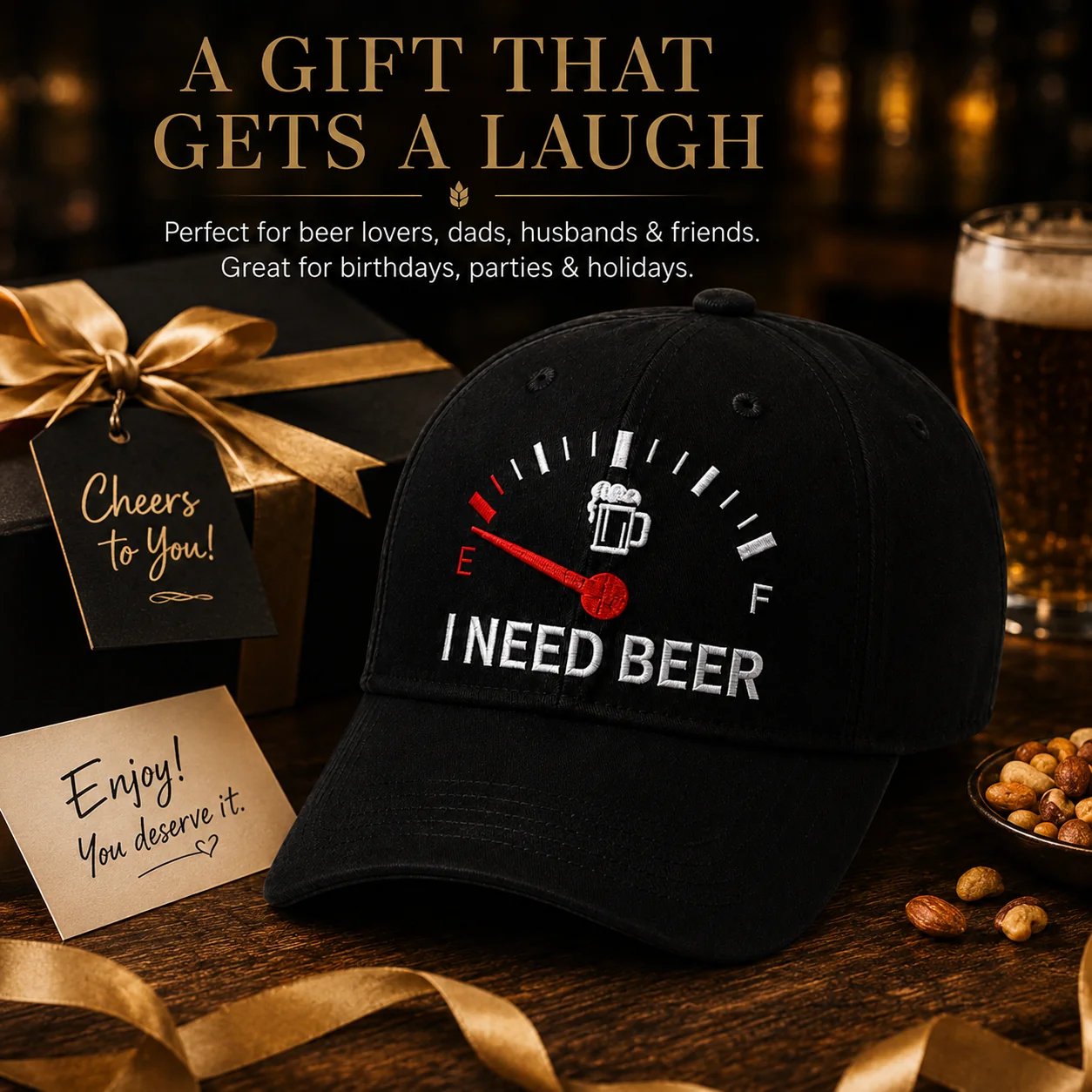 🔥ULTIMO GIORNO DI SCONTO DEL 50% – 🍺 Cappellino da baseball con ricamo “I NEED BEER” – Cappellino commemorativo unisex
