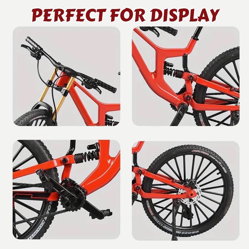Modello da collezione in lega di una mountain bike con sospensioni anteriori e posterior