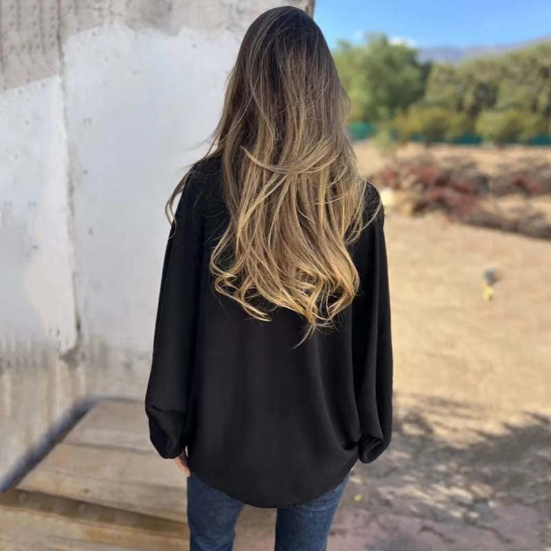 🥰Nuovo prezzo scontato🥰Camicia da donna elegante a tinta unita con botton
