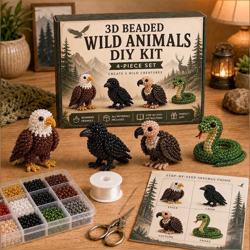 🧵✨ Kit fai da te per creare piccoli animaletti in 3D con perlin