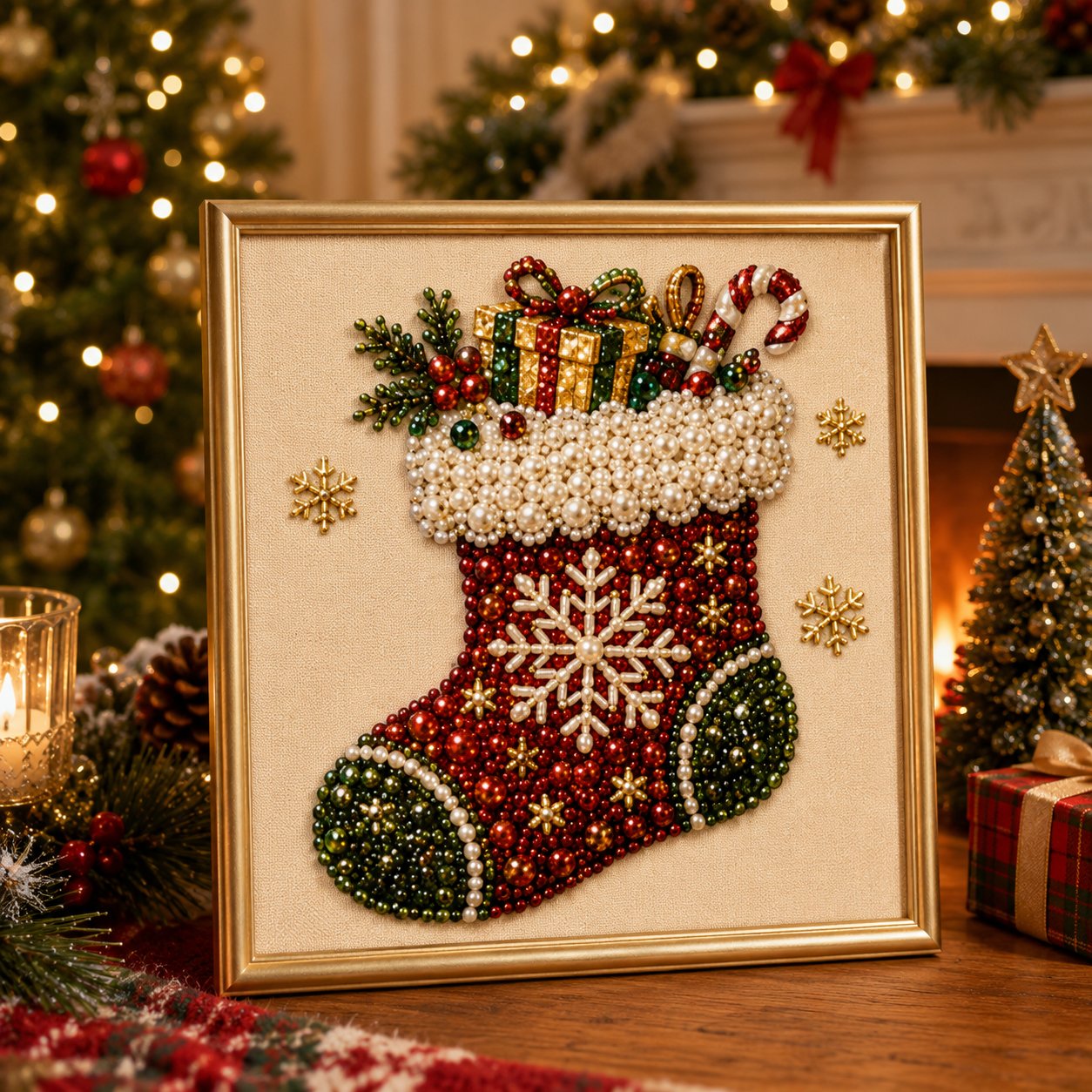 🧘Rilassante e adatto ai principianti - 🎨💎Kit fai da te per pittura a diamante con perle natalizie