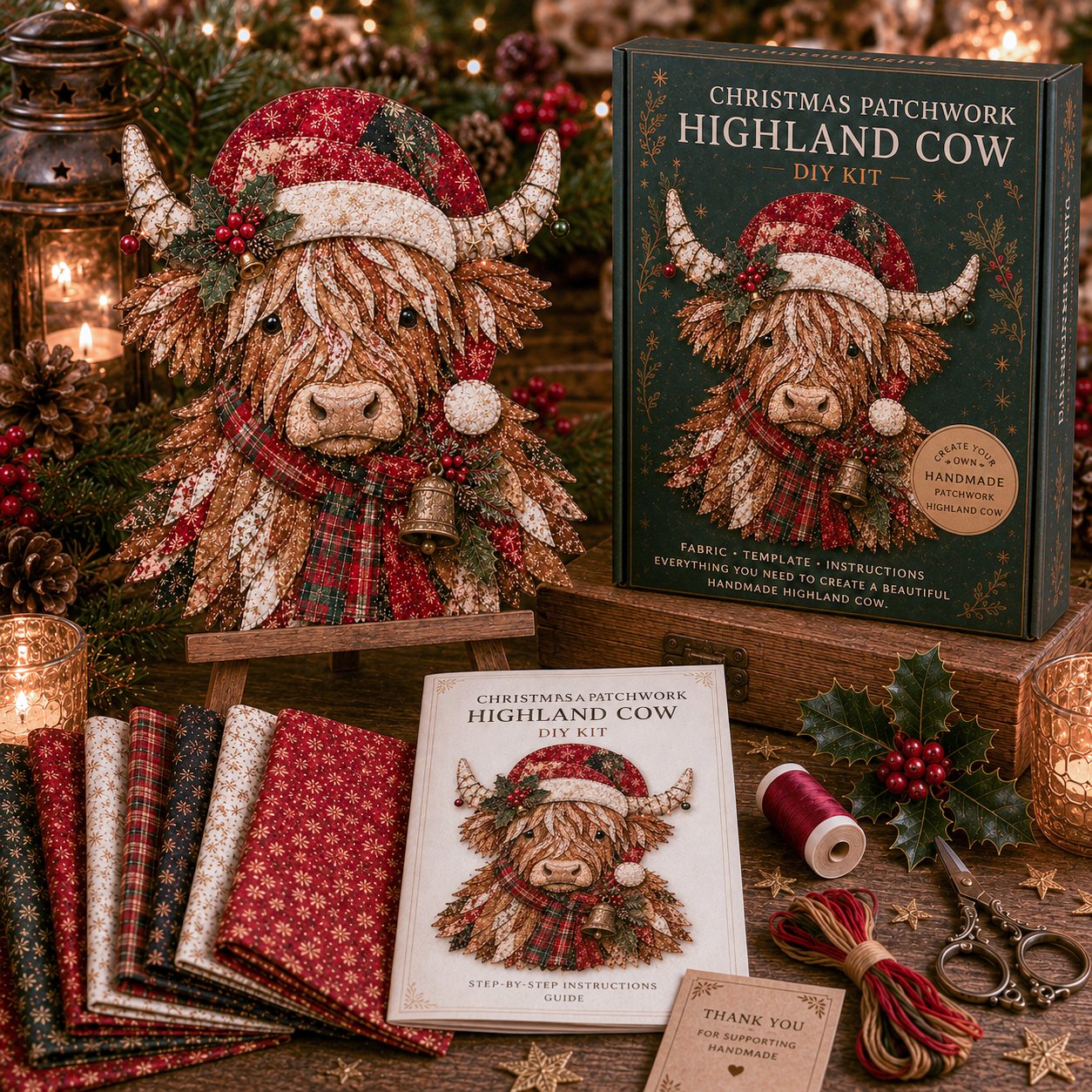 🔥ULTIMO GIORNO DI SCONTO DEL 49% - 🎅Set di decorazioni fai da te con tessuto patchwork natalizio – Risultati meravigliosi, non è richiesta alcuna esperienza