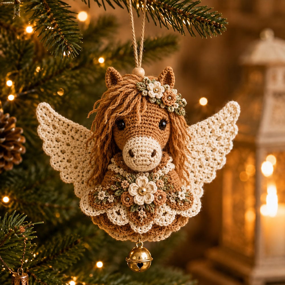 🔥Ultimo giorno: SCONTO DEL 50% 🪽 Kit fai da te per realizzare un addobbo natalizio all’uncinetto “Animal Angel”