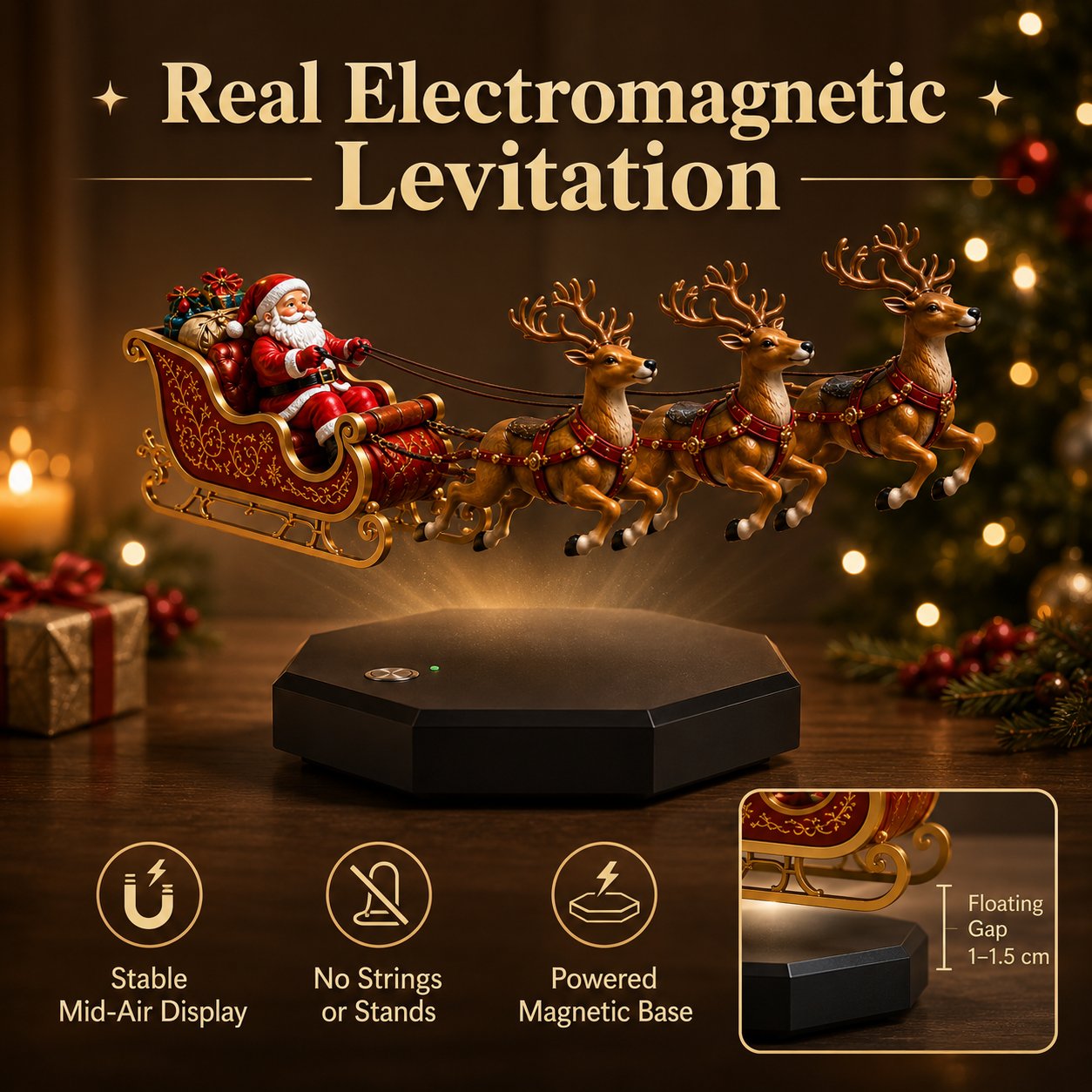 🎅 La slitta volante di Babbo Natale — Esposizione natalizia a levitazione magnetica