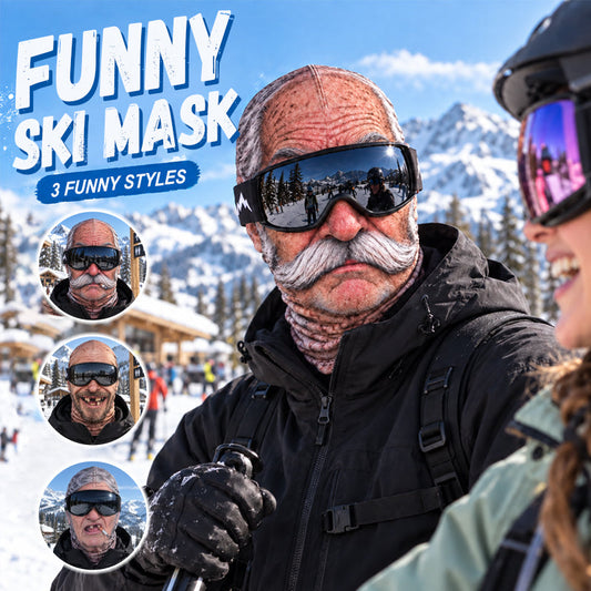 Maschera da sci con volto realistico e divertente – Accessorio esilarante per feste invernali all’aperto in grupp