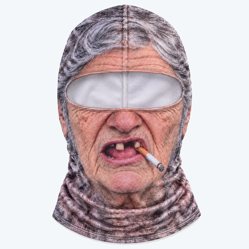 Maschera da sci con volto realistico e divertente – Accessorio esilarante per feste invernali all’aperto in grupp