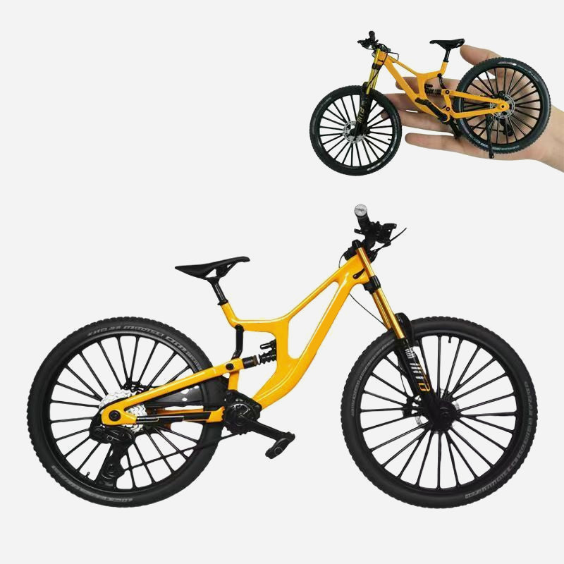 Modello da collezione in lega di una mountain bike con sospensioni anteriori e posterior