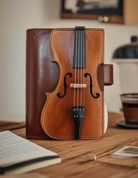 🔥OFFERTA SPECIALE - Taccuino vintage in pelle a forma di violino - Diario a righe in stile retrò per scrivere, regalo musicale per musicisti, insegnanti di musica e appassionati di musica (spedizione gratuita con l'acquisto di 2 pezzi