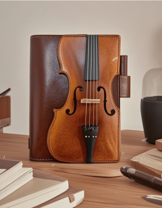 🔥OFFERTA SPECIALE - Taccuino vintage in pelle a forma di violino - Diario a righe in stile retrò per scrivere, regalo musicale per musicisti, insegnanti di musica e appassionati di musica (spedizione gratuita con l'acquisto di 2 pezzi