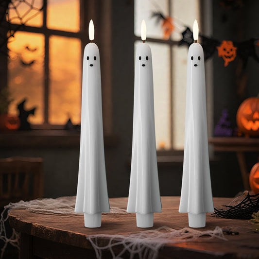 🎃👻 Candela LED fantasma telecomandata con fiamma 3D 👻🎃