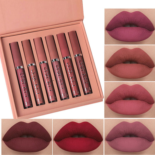 Set di lucidalabbra in bombolette spray antiaderenti in confezione regal