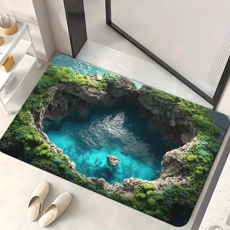 Zerbino antiscivolo stampato HD con motivo Endless Abyss e illusione visiva