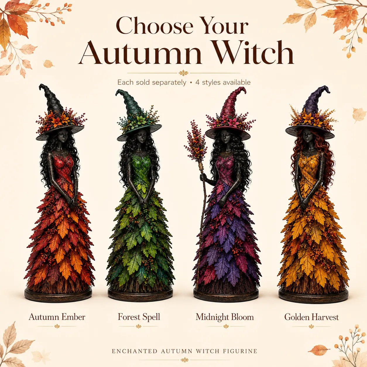 💥ULTIMO GIORNO: SCONTO DEL 49% - 🧙 Statuetta della strega incantata d'autunno (📦Acquistane 2 e la spedizione è gratuita