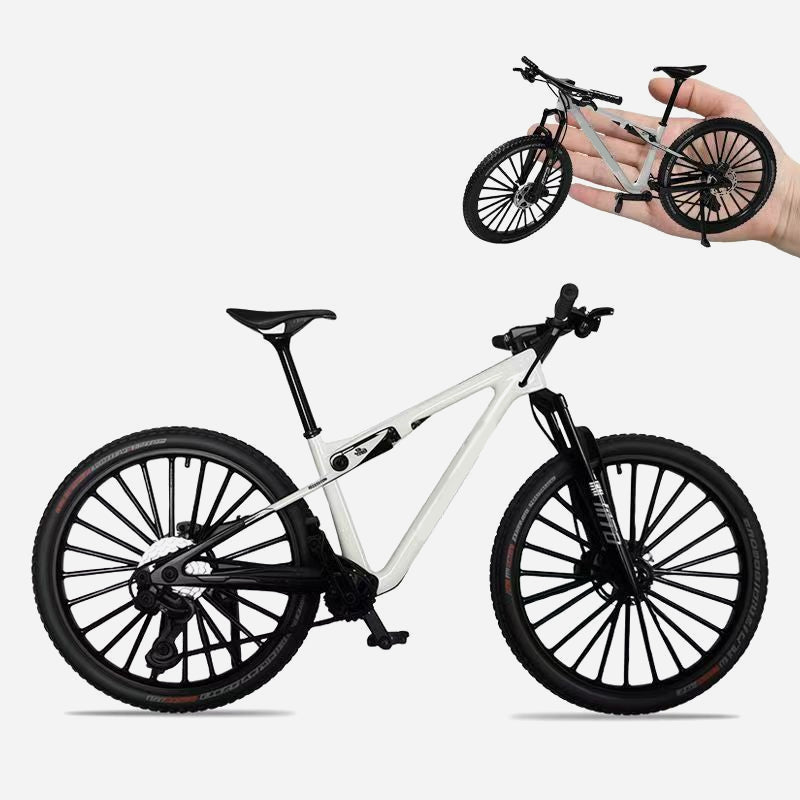 Modello da collezione in lega di una mountain bike con sospensioni anteriori e posterior