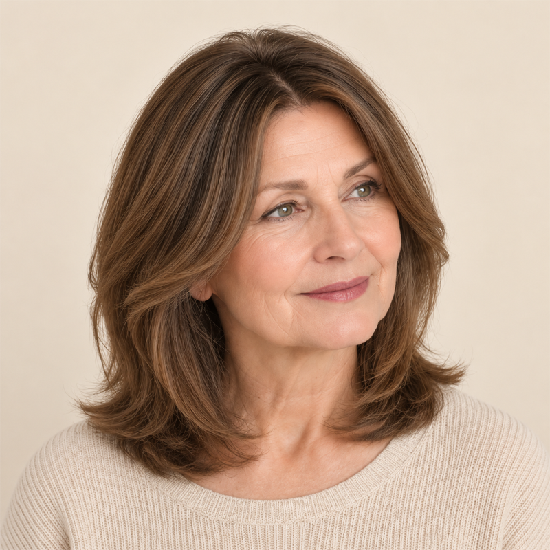 Topper per capelli dall'aspetto naturale per donn