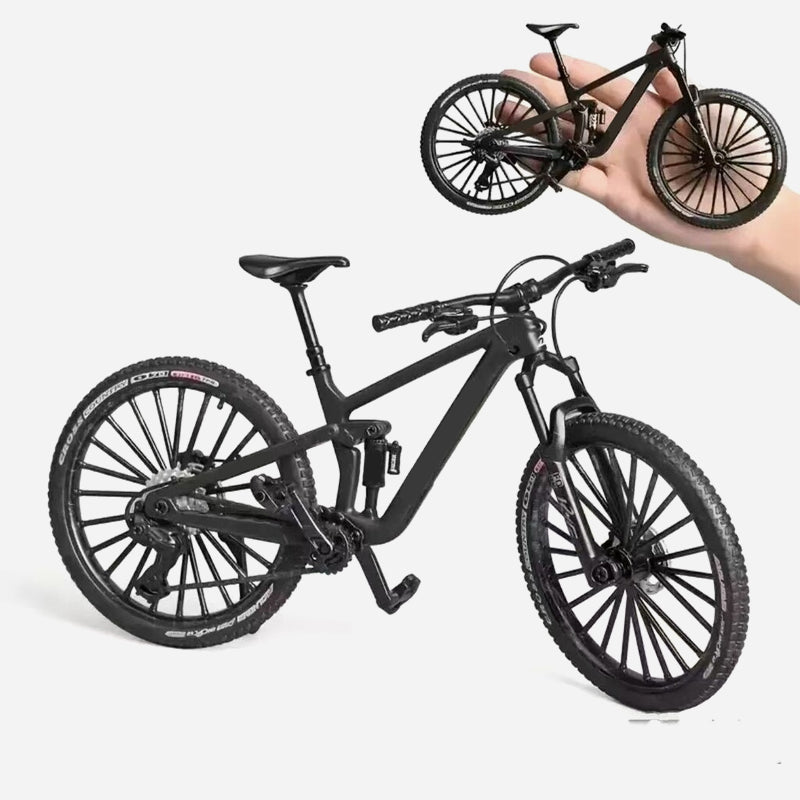 Modello da collezione in lega di una mountain bike con sospensioni anteriori e posterior