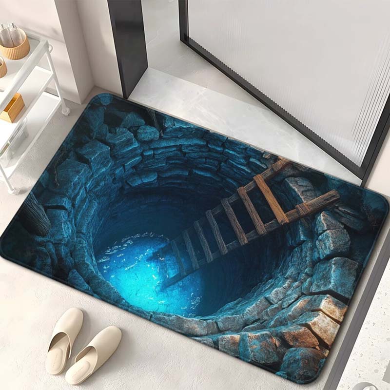 Zerbino antiscivolo stampato HD con motivo Endless Abyss e illusione visiva
