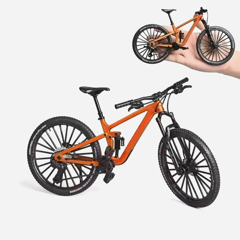 Modello da collezione in lega di una mountain bike con sospensioni anteriori e posterior