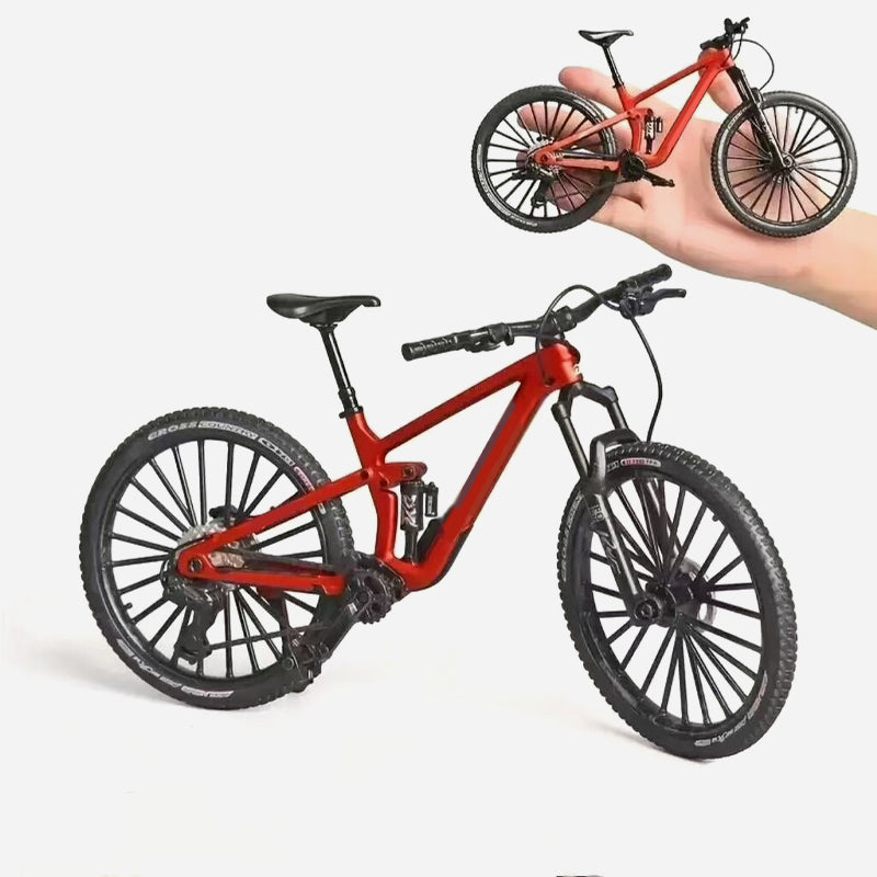 Modello da collezione in lega di una mountain bike con sospensioni anteriori e posterior