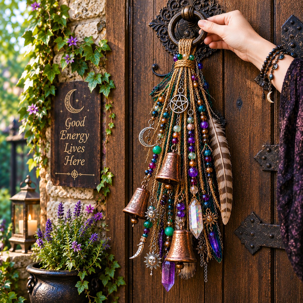 🔮Campanellino decorativo per porta a tema streghe | 🌙Campanelli, cristalli e decorazioni sospese a tema celeste