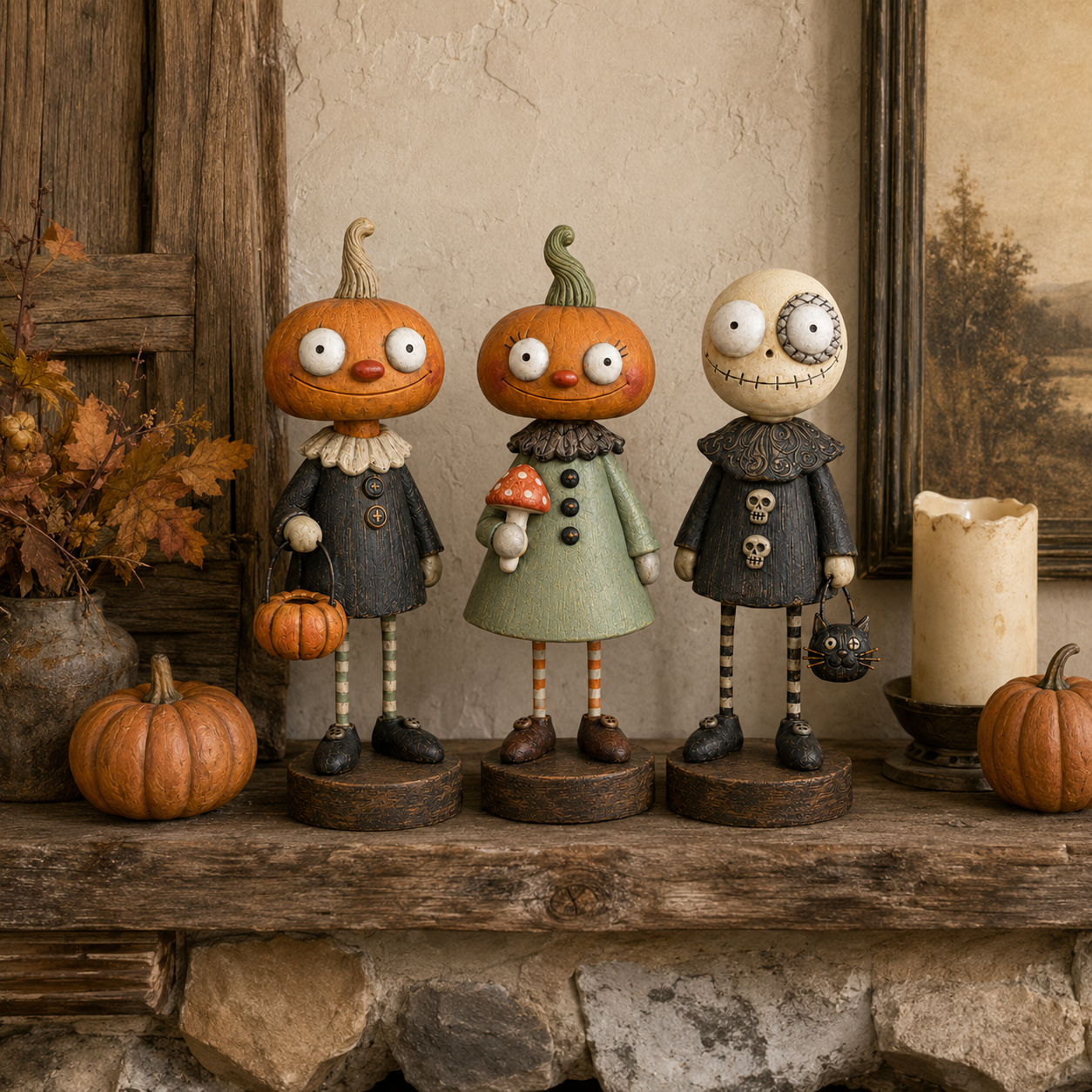 🎃Amici delle zucche primitive – Collezione di statuine vintage di Hallowee