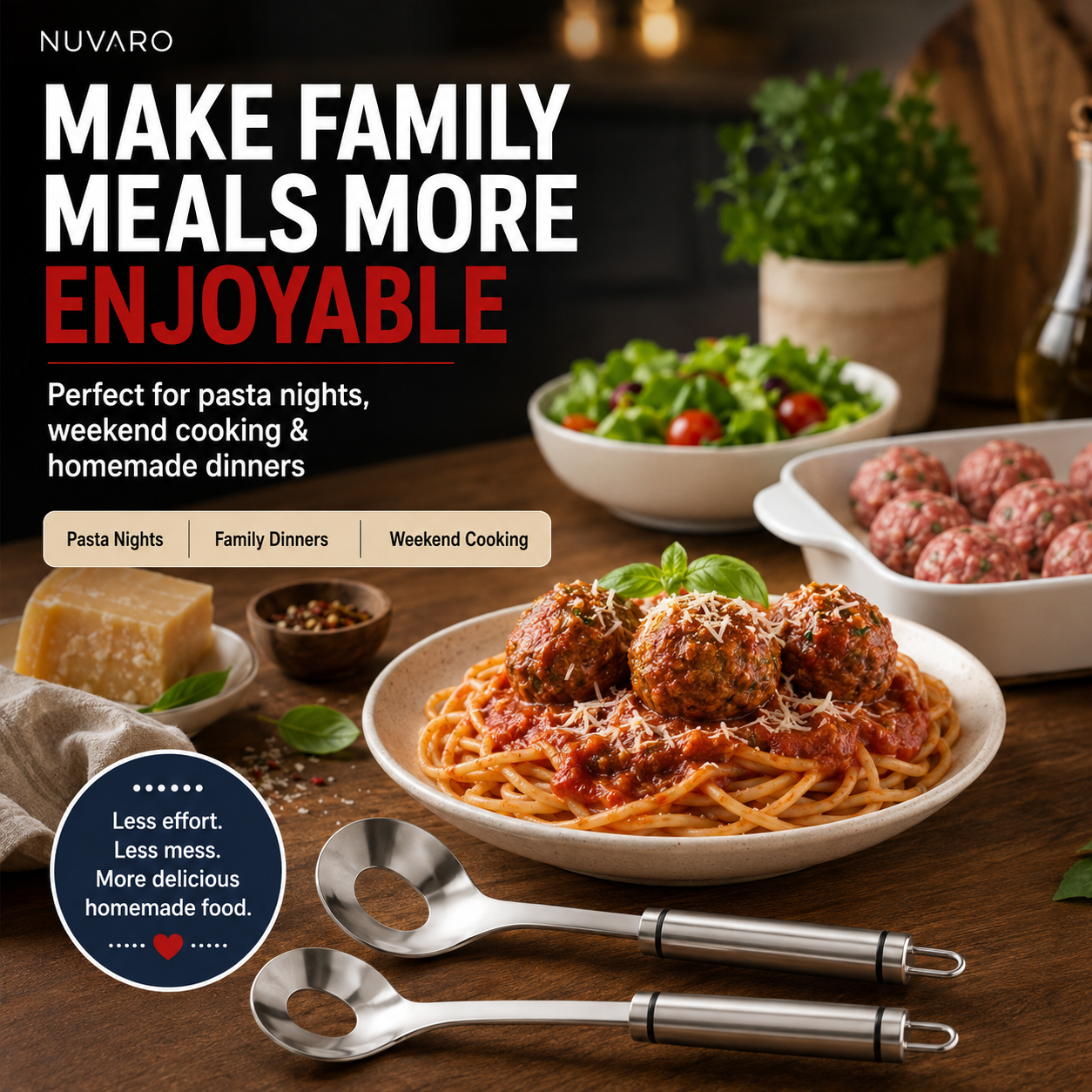 🍝🥄Cucchiaio per polpette in acciaio inossidabile – Prepara polpette perfette senza sporcarti le mani