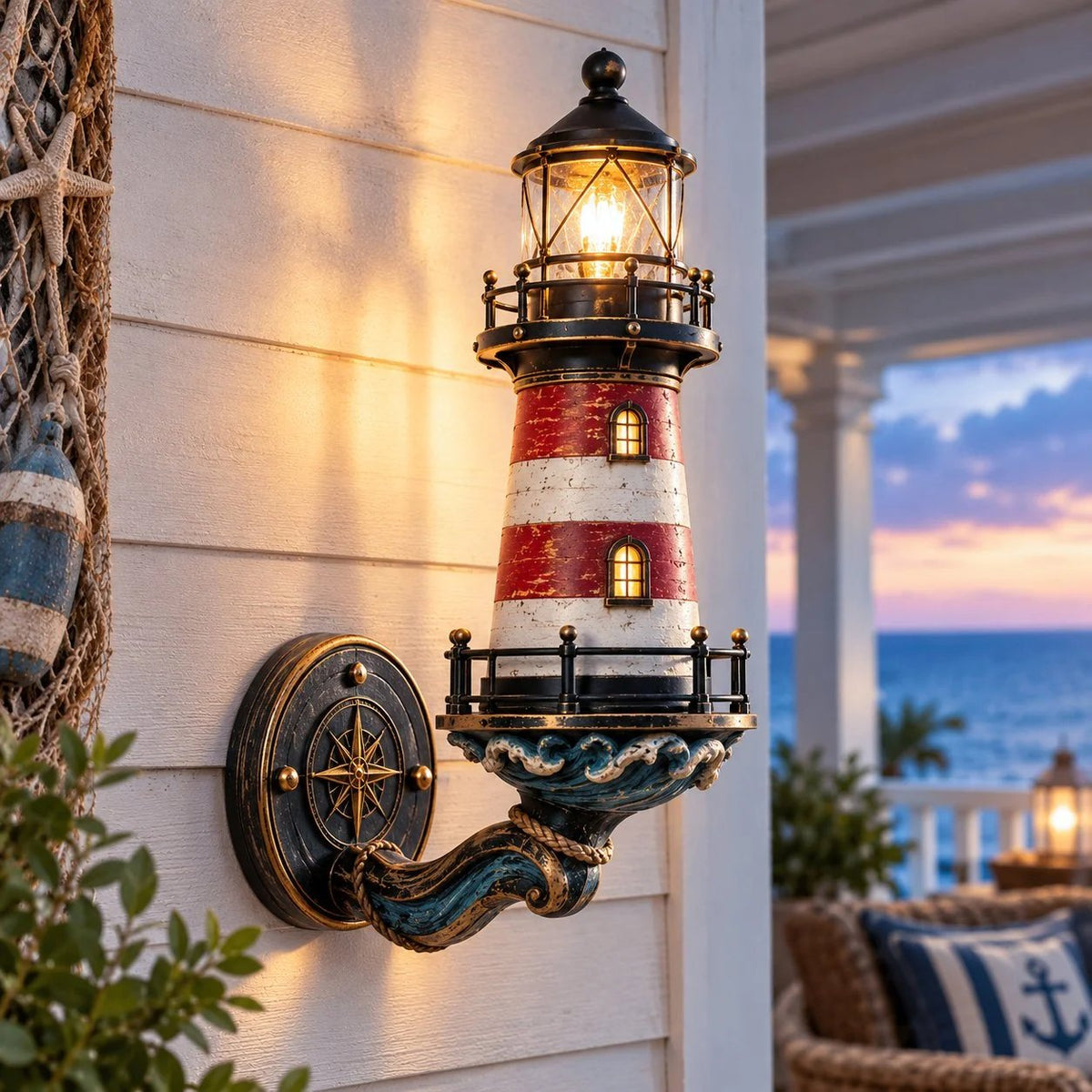 🌊Applique vintage a forma di faro costiero
