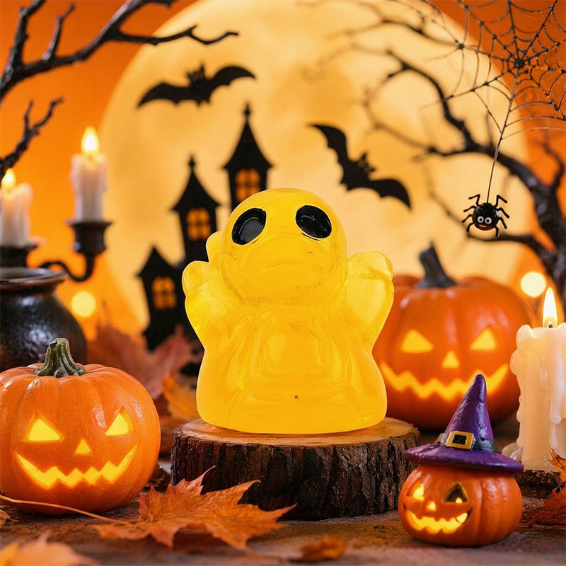 🎃🐤 Mini paperelle in resina per Halloween — 12 modelli spettrali, decorazioni minuscole da 1 pollice