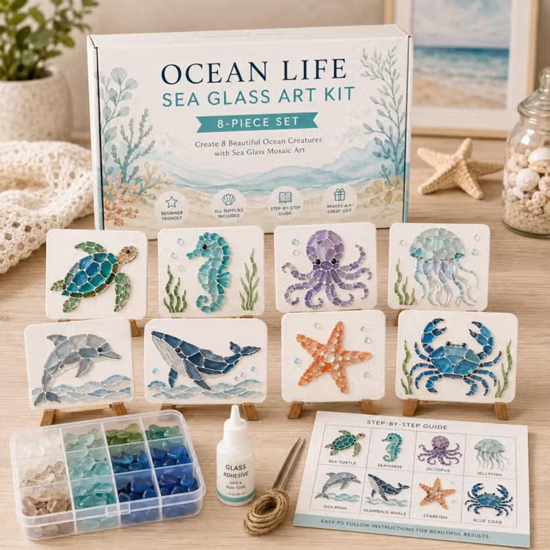 🌊✨ Kit artistico fai-da-te a tema oceano: crea uno splendido capolavoro a mosaico