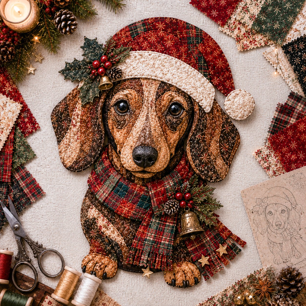 🔥ULTIMO GIORNO DI SCONTO DEL 49% - 🎅Set di decorazioni fai da te con tessuto patchwork natalizio – Risultati meravigliosi, non è richiesta alcuna esperienza