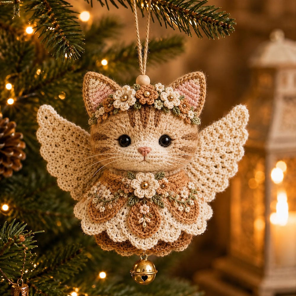 🔥Ultimo giorno: SCONTO DEL 50% 🪽 Kit fai da te per realizzare un addobbo natalizio all’uncinetto “Animal Angel”