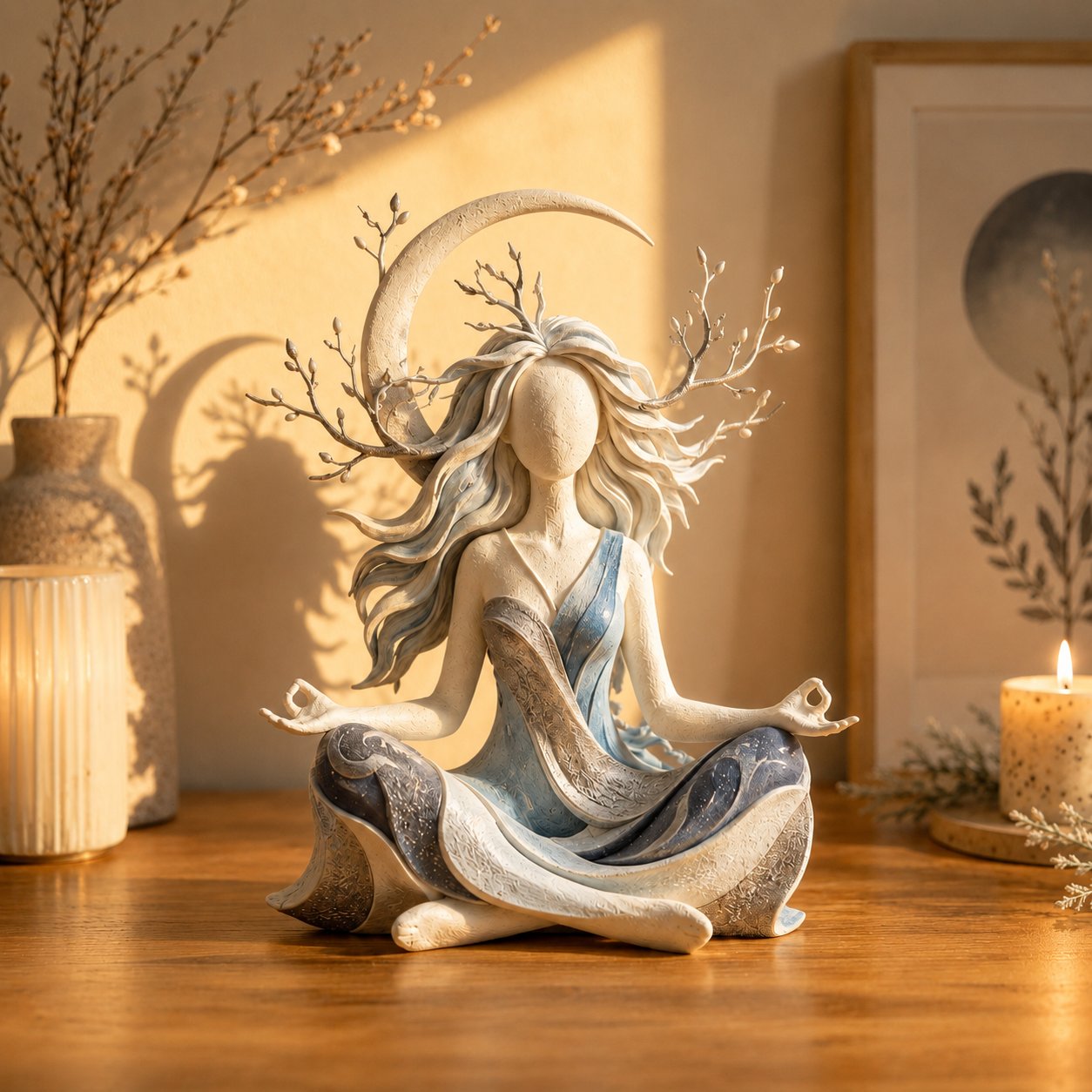 🧘 Scultura dedicata alla meditazione e alla pace | Decorazione d'arredo per una casa seren