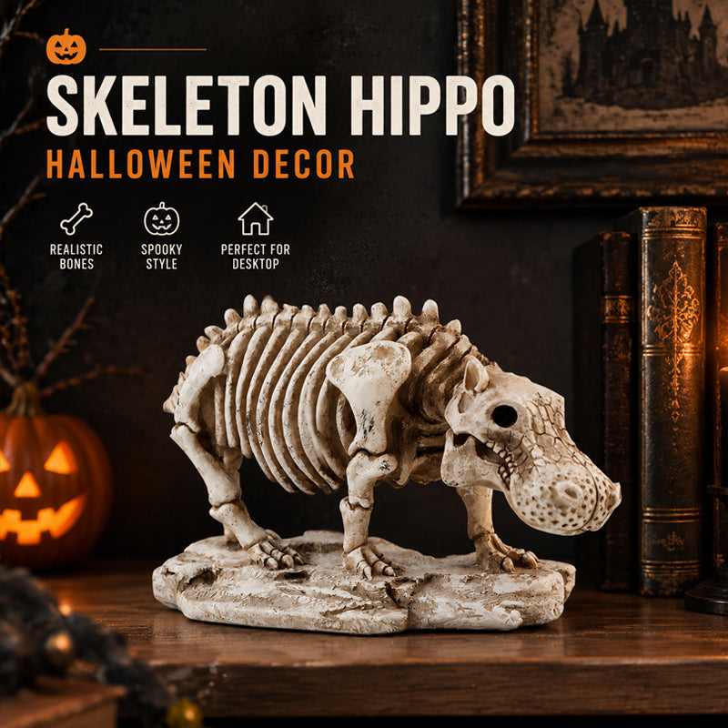 Decorazione a forma di ippopotamo scheletrico per Hallowee